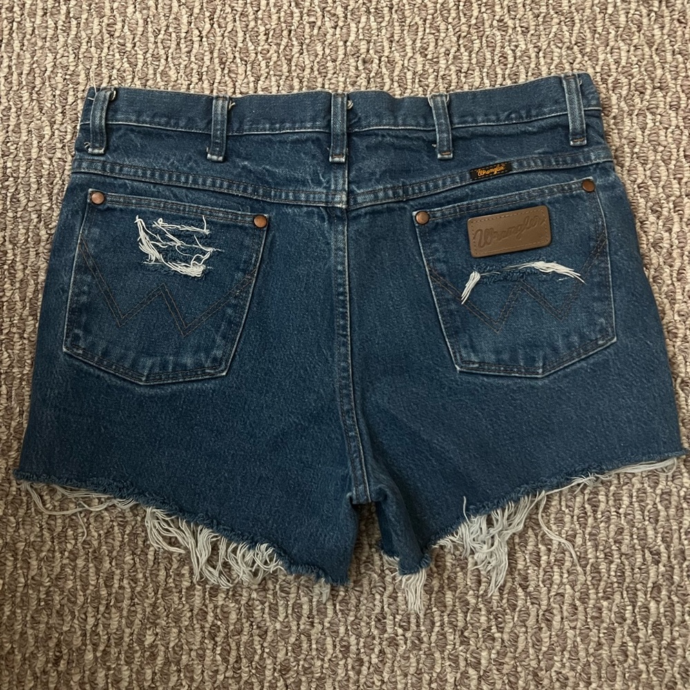 Wrangler cut off denim distressed shorts